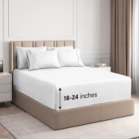 CGK Linens 6 Piece Extra Deep Pocket Microfiber Sheet Set - Full - White
