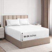 CGK Unlimited 4 Piece Extra Deep Pocket Microfiber Sheet Set - Twin Extra Long - White