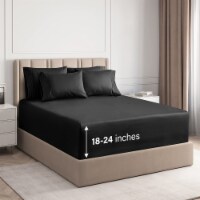 CGK Linens 6 Piece Extra Deep Pocket Microfiber Sheet Set - California King - Black