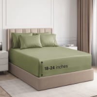 CGK Linens 6 Piece Extra Deep Pocket Microfiber Sheet Set - King - Sage Green