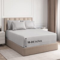 CGK Linens 6 Piece Extra Deep Pocket Microfiber Sheet Set - Queen - Light Grey
