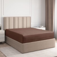 CGK Unlimited Deep Pocket 14 - 16 Inch Microfiber Fitted Sheet - Queen - Brown