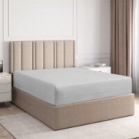 CGK Linens Standard Fitted Sheet Double Brushed Microfiber - Queen - Light Grey