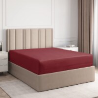 CGK Linens Deep Pocket 14 - 16 Inch Microfiber Fitted Sheet - King - Burgundy