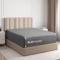 CGK Unlimited Extra Deep Pocket Microfiber Fitted Sheet - Twin Extra Long - Dark Grey