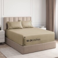 CGK Linens 4 Piece Deep Pocket Microfiber Sheet Set - Full - Beige
