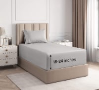 CGK Unlimited 3 Piece Deep Pocket Microfiber Sheet Set - Twin Extra Long - Light Grey