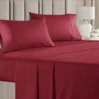 CGK Linens 4 Piece 100% Cotton 400 Thread Count Sheet Set - King - Burgundy