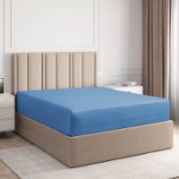 CGK Linens Deep Pocket 14 - 16 Inch Microfiber Fitted Sheet - Full - Denim Blue