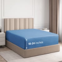CGK Unlimited Extra Deep Pocket Microfiber Fitted Sheet - Twin Extra Long - Denim Blue