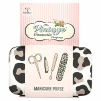 The Vintage Cosmetic Company Manicure Purse Leopard Print Perspective: Main