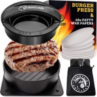 MOUNTAIN GRILLERS Burger Press - Patty Burger Maker, Non Stick, Bonus 40 Wax Papers