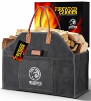 MOUNTAIN GRILLERS Heavy Duty Canvas Firewood Carrier - Carrying Wood & Logs Made Easy!