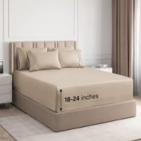 CGK Linens 6 Piece Extra Deep Pocket Microfiber Sheet Set - Full - Cream