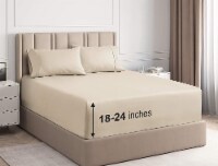 CGK Linens 4 Piece Extra Deep Pocket Microfiber Sheet Set - Twin - Cream