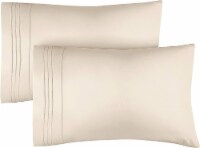 CGK Linens Soft Microfiber Pillowcase Set of 2 - Queen - Cream