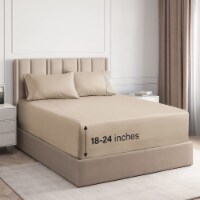 CGK Linens 4 Piece Deep Pocket Microfiber Sheet Set - California King - Cream