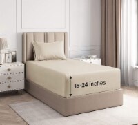 CGK Linens 3 Piece Extra Deep Pocket Sheet Set - Twin - Cream