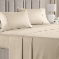 CGK Linens 4 Piece 100% Cotton 400 Thread Count Sheet Set - California King - Cream