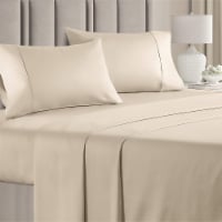 CGK Linens 4 Piece 100% Cotton 400 Thread Count Sheet Set - Full - Cream