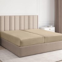 CGK Linens Standard Fitted Sheet Double Brushed Microfiber - Split King - Cream