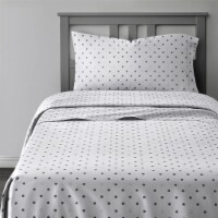 CGK Linens Kids 4 Piece Microfiber Sheet Set - Full - Black/White Polka Dots