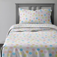 CGK Linens Kids 4 Piece Microfiber Sheet Set - Queen - Multicolor Dots