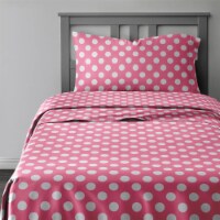 CGK Linens Kids 4 Piece Microfiber Sheet Set - Twin - Rose Dots