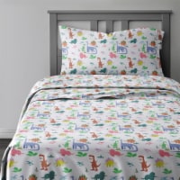 CGK Linens Kids 4 Piece Microfiber Sheet Set - Queen - Dinosaurs Perspective: Main