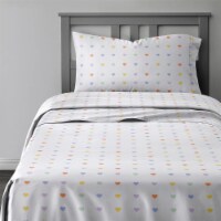 CGK Linens Kids 4 Piece Microfiber Sheet Set - Full - Multicolor Hearts Perspective: Main