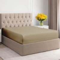 CGK Linens Cotton Fitted Sheet 14 - 16 Deep Pocket - Queen - Cream