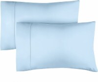 CGK Linens Pillowcase Set of 2, 400 Thread Count 100% Cotton - King - Light Blue