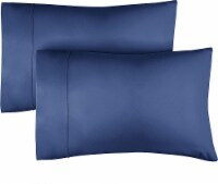 CGK Linens Pillowcase Set of 2, 400 Thread Count 100% Cotton - Queen - Navy Blue