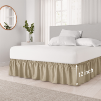 Ruffled Elastic Wrap Around Bedskirt 12 Inch Drop