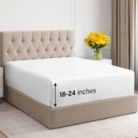 CGK Unlimited 21 Inch Extra Deep Pocket Fitted Sheet 100% Cotton 400TC - Full - White