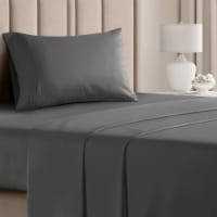 CGK Unlimited 4 Piece Deep Pocket Microfiber (Muted, Vibrant) Sheet Set - Twin - Charcoal