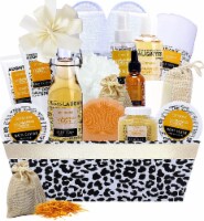 Spa Gift Basket for Women and Men! Mango Melon & Sweet Orange Essential Oils Spa Bath Set