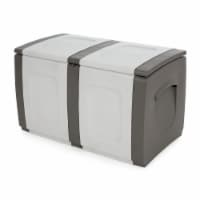 Homeplast Regular Outdoor Heavy Duty Plastic Storage Deck Box, Gray & Anthracite