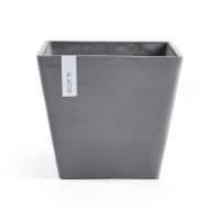 Ecopots Rotterdam Indoor/Outdoor Modern Recycled Plastic Flower Pot Planter, Grey, 8