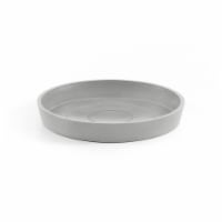 Ecopots Indoor/Outdoor Round Plastic Saucer for Flower Pots/Planters, White Grey,  7