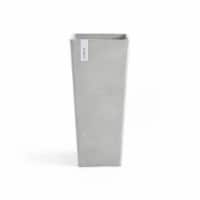 Ecopots Rotterdam High Rectangular Indoor/Outdoor Planter, White Grey, 27.5