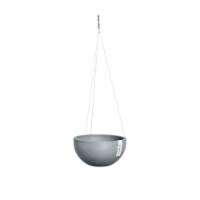 Ecopots Plastic Indoor/Outdoor Round Hanging Brussels Flower Pot Planter, Blue Grey, 10.5