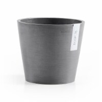 Ecopots Amsterdam Modern Round Recycled Mini Plastic Planter Flower Pot, Grey, 3