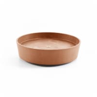 Ecopots Recycled Plastic Round Flower Pot Planter Saucer with Wheels, Terra Cotta, 13.5