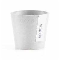 EcoPots Amsterdam Modern Round Recycled Plastic Planter Flower Pot, Pure White, 3 Inches
