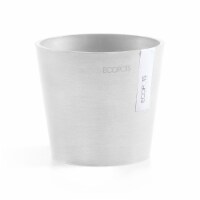 Ecopots Amsterdam Indoor/Outdoor Mini Round Planter, Pure White, 5