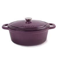 BergHOFF Neo 5qt Cast Iron Oval Casserole Dish - Purple Perspective: Main
