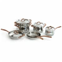 BergHOFF Stainless Steel Cookware Set with Rose Gold Handles