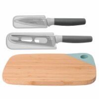 BergHOFF Leo Knife and Cutting Board Set - Gray/Green