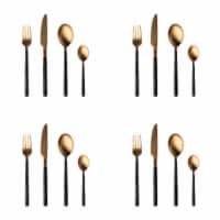 BergHOFF Gem Plated Flatware Set - Black/Gold